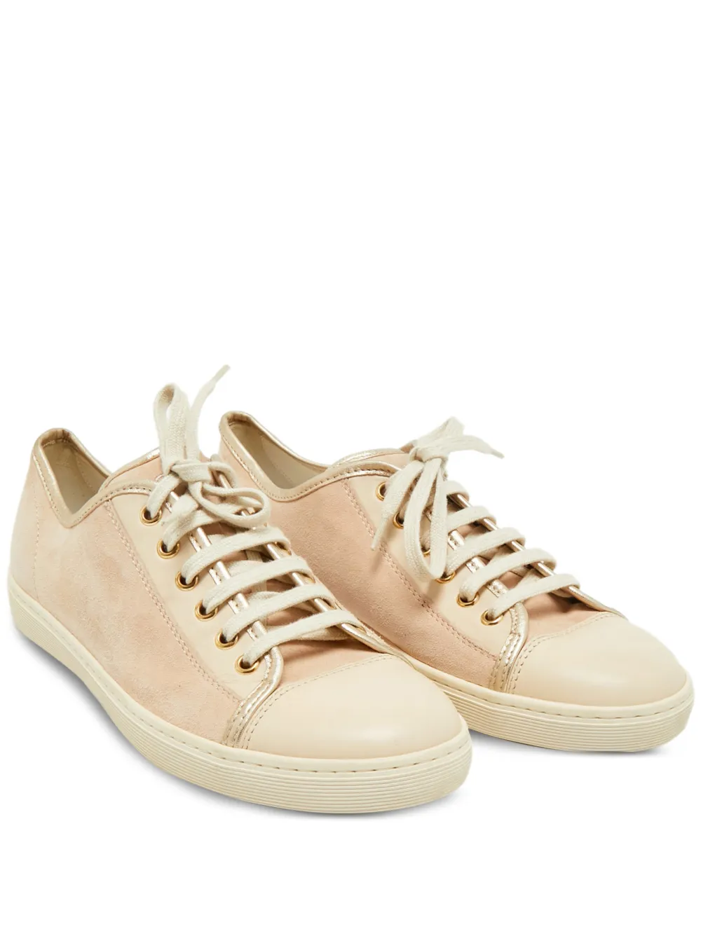 Tod's leather suede lace-up shoes - Nude