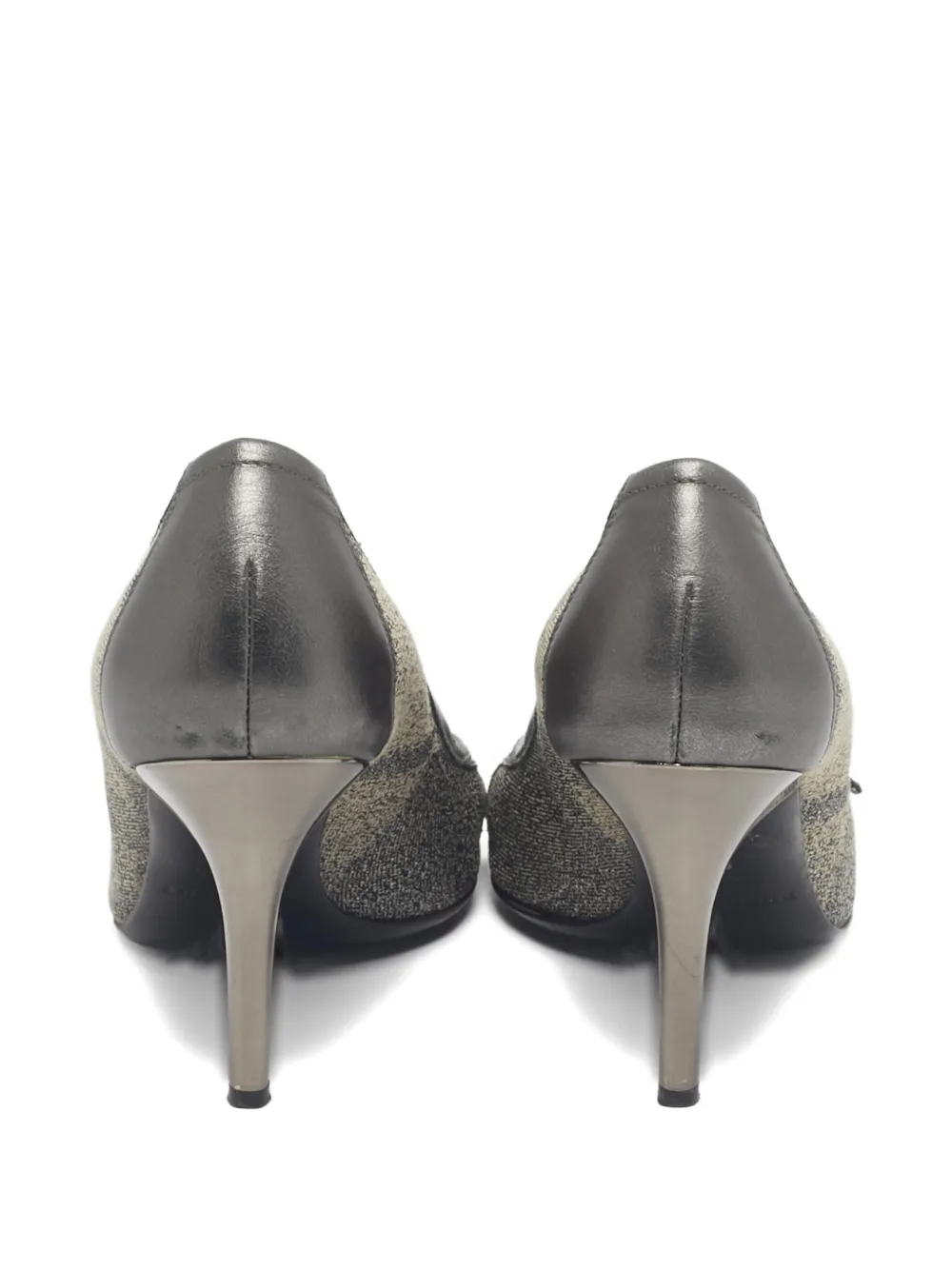 Burberry Pre-Owned peep-toe heeled pumps - Grijs