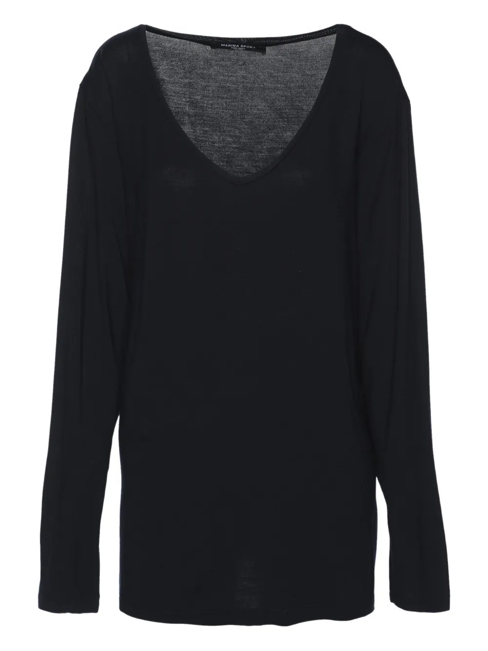 Marina Rinaldi T-shirt con scollo a V a maniche lunghe - Blu