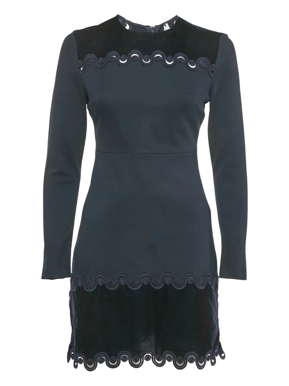 SANDRO velvet-detail mini dress - Blue