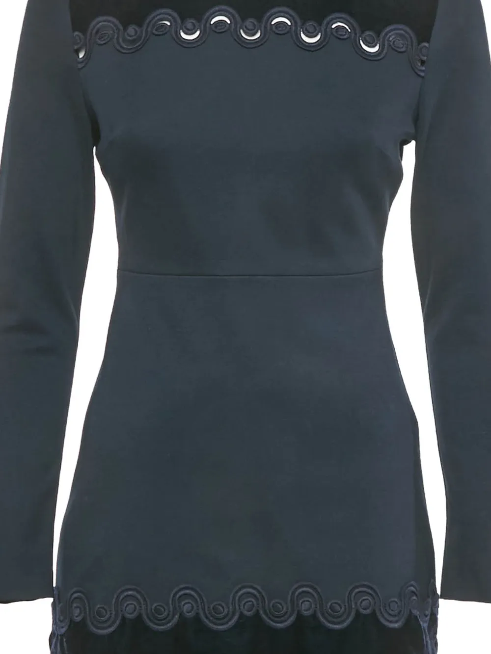 SANDRO velvet-detail mini dress - Blauw