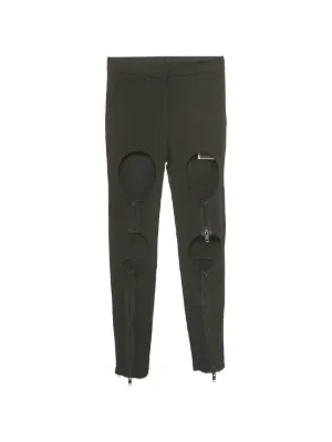 BURBERRY レザーパンツ ブラック TG Burberry Pre-Owned Contour Back Zip Trousers | Black | FARFETCH ZA
