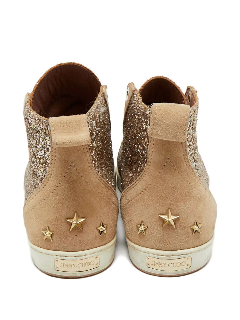 Jimmy Choo Pre-Owned glitter sneakers - Beige