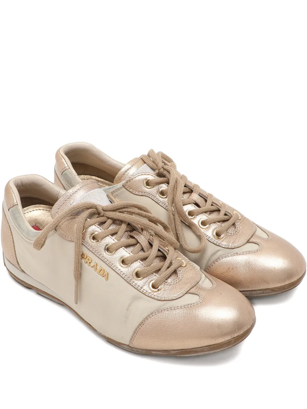Prada Pre-Owned leather sneakers - Nude