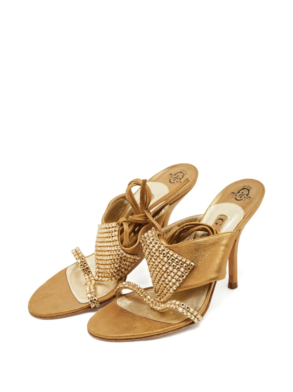 Gina crystal-embellishment sandals - Goud