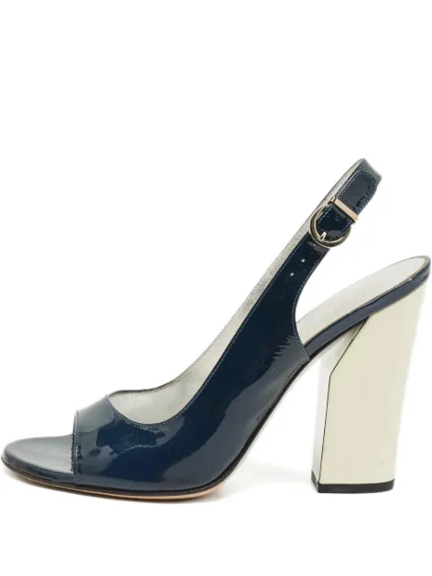 Casadei patent-leather slingback sandals