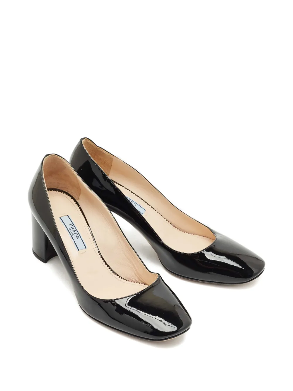 Prada Pre-Owned block-heel leather pumps - Zwart
