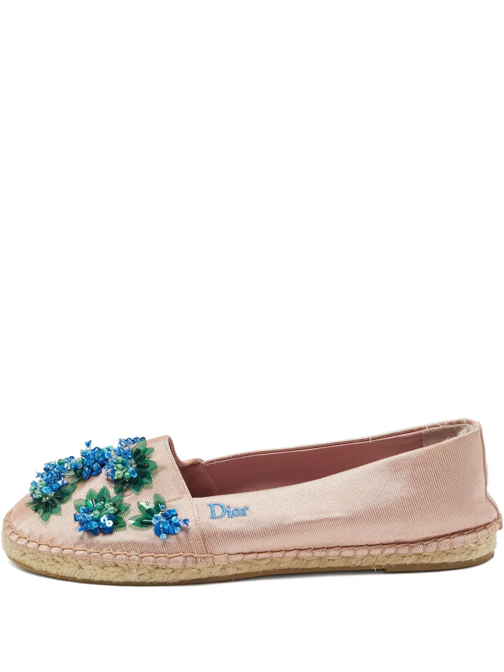 Christian Dior Pre-Owned floral-appliqué espadrilles - Rosa