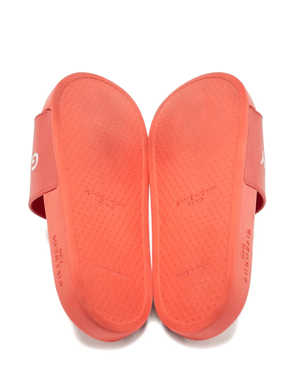 Givenchy Pre-Owned rubber logo-detail slides - Rood