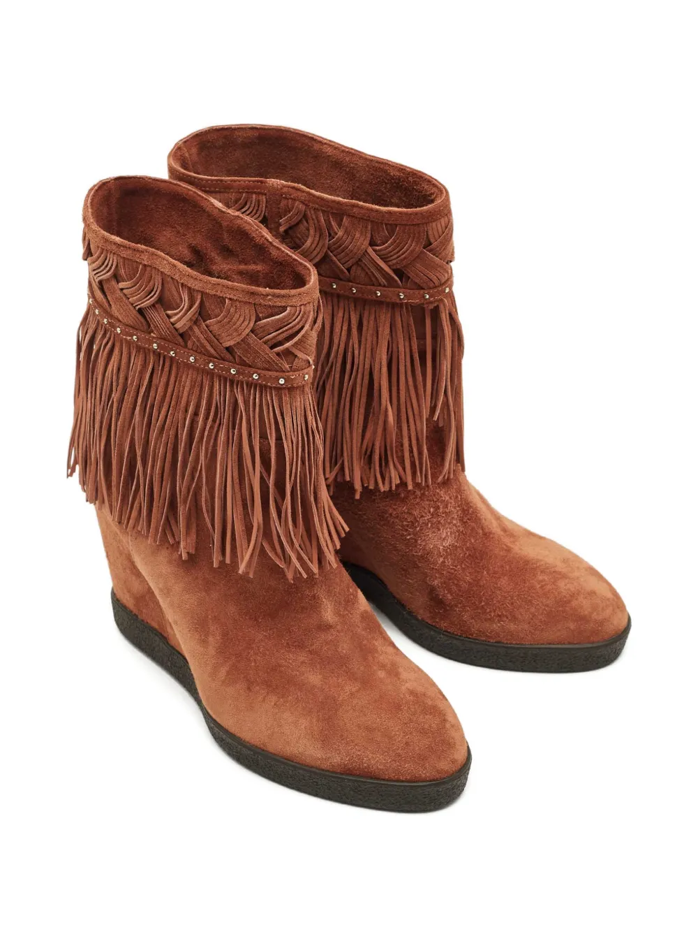Le Silla fringe-embellishment suede boots - Bruin