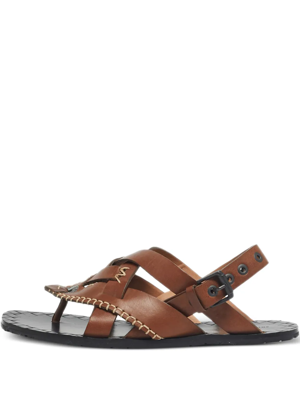Bottega Veneta Pre-Owned strappy leather sandals - Marrone