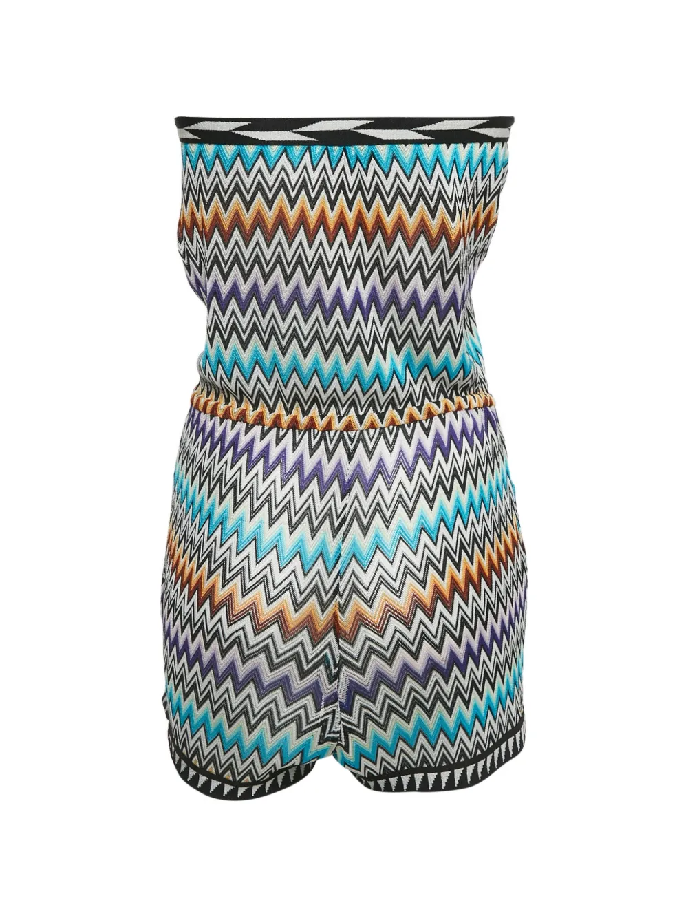 Missoni Pre-Owned knit chevron jumpsuit - Blauw