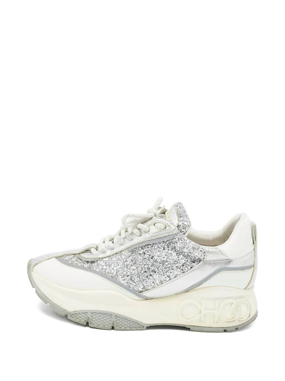 Jimmy Choo Pre-Owned Sneakers con paillettes - Bianco