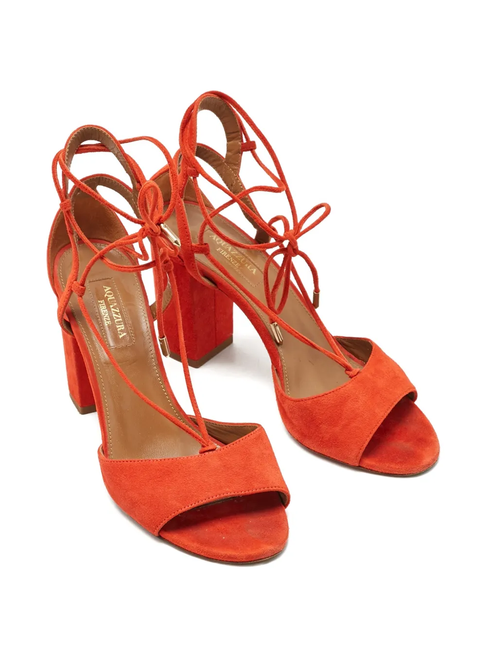 Aquazzura block-heel ankle-strap sandals - Oranje