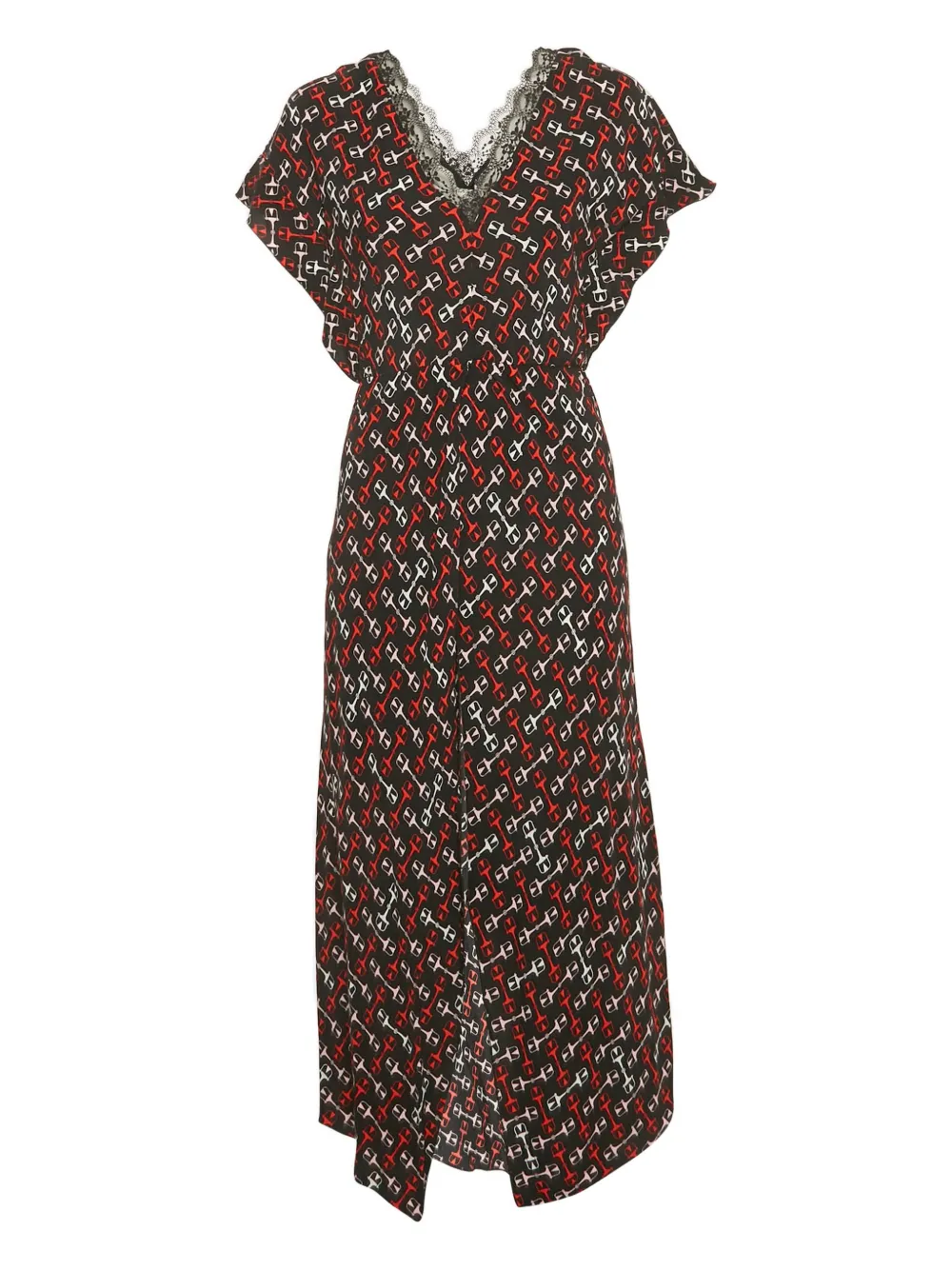 Maje Abito midi con rifinitura in pizzo - Nero