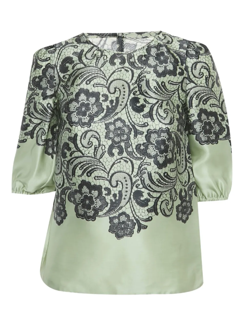 Dolce & Gabbana Pre-Owned floral-print organza top - Verde