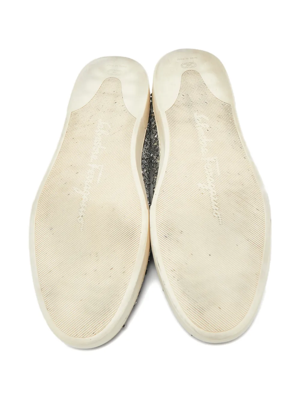 Ferragamo Pre-Owned bow tweed sneakers - Grijs