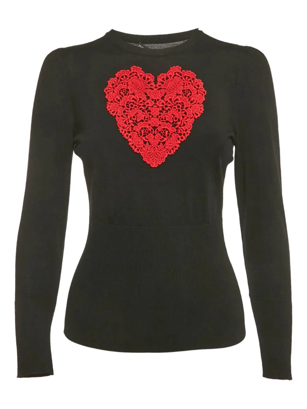 Dolce & Gabbana Pre-Owned lace-heart top - Nero