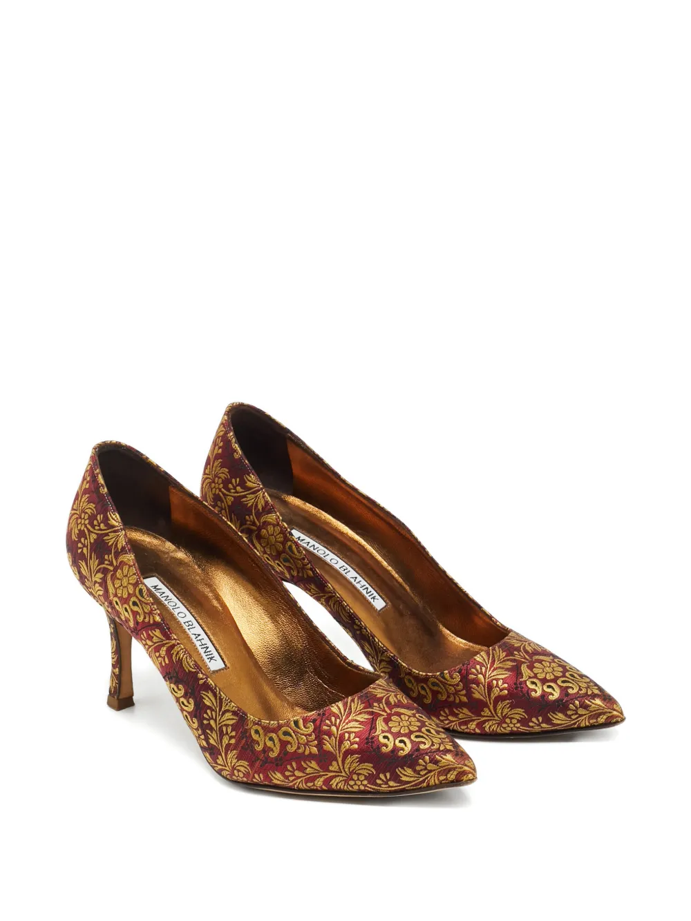 Manolo Blahnik BB Brocade pointed-toe pumps - Rood