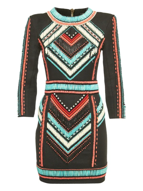 balmain beaded dress 1960s Pierre Balmain Haute Couture Beaded Silk Dress – Shrimpton Couture main image 1