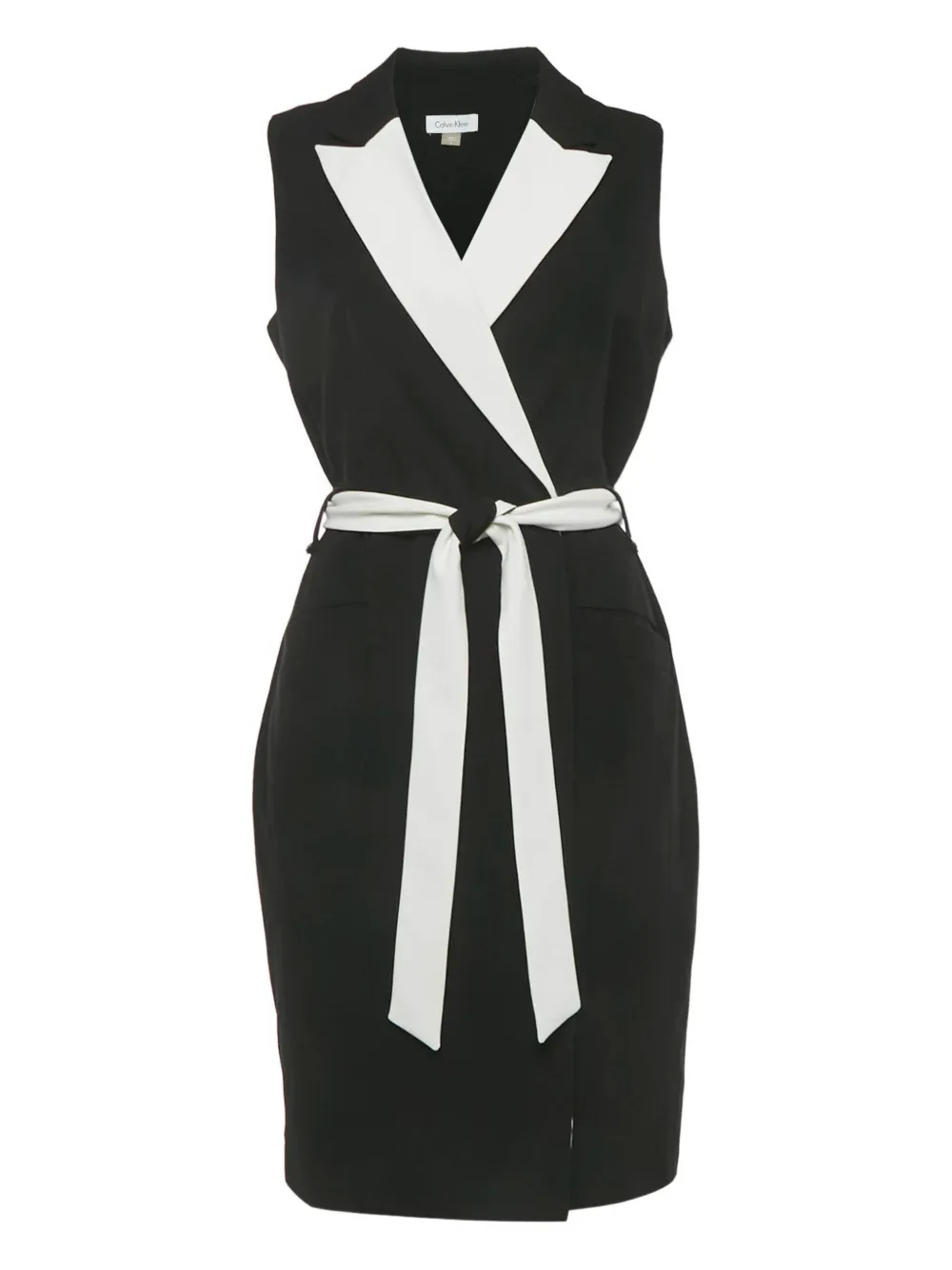 Calvin Klein Vintage sleeveless belted mini dress - Nero