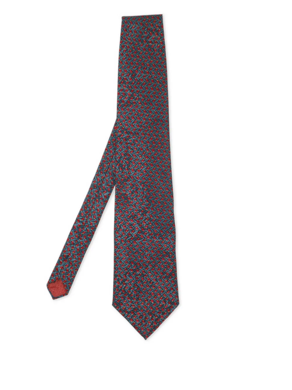 Christian Dior Pre-Owned geometric-print silk tie - Blu