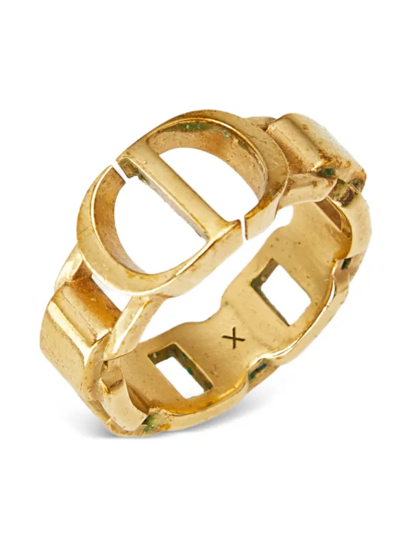 Christian Dior Pre-Owned CD- Motif Ring | Gold | FARFETCH