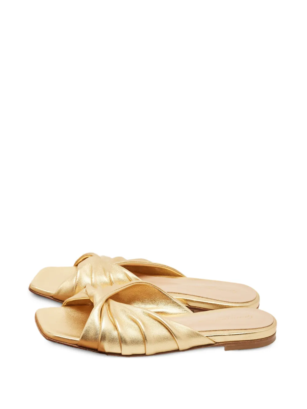 Gianvito Rossi leather knotted sandals - Gold
