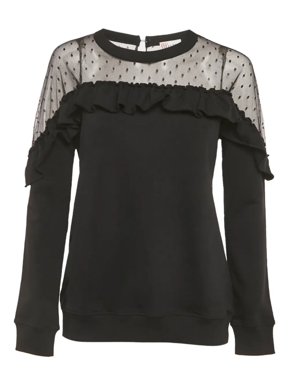 Valentino Pre-Owned tulle ruffle-detail sweatshirt - Nero