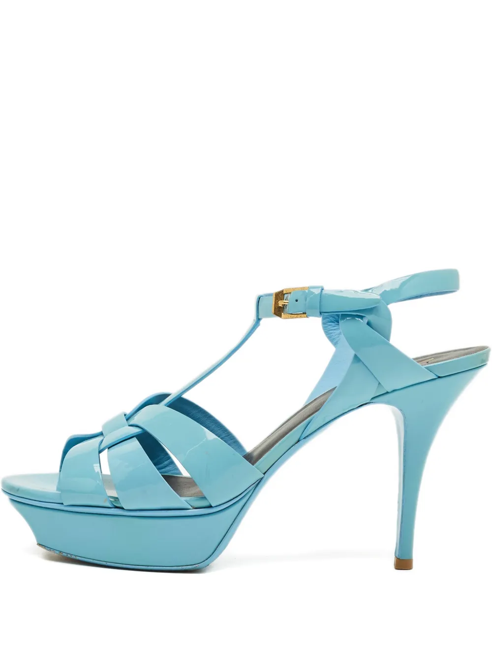 Saint Laurent Pre-Owned platform heeled sandals - Blau
