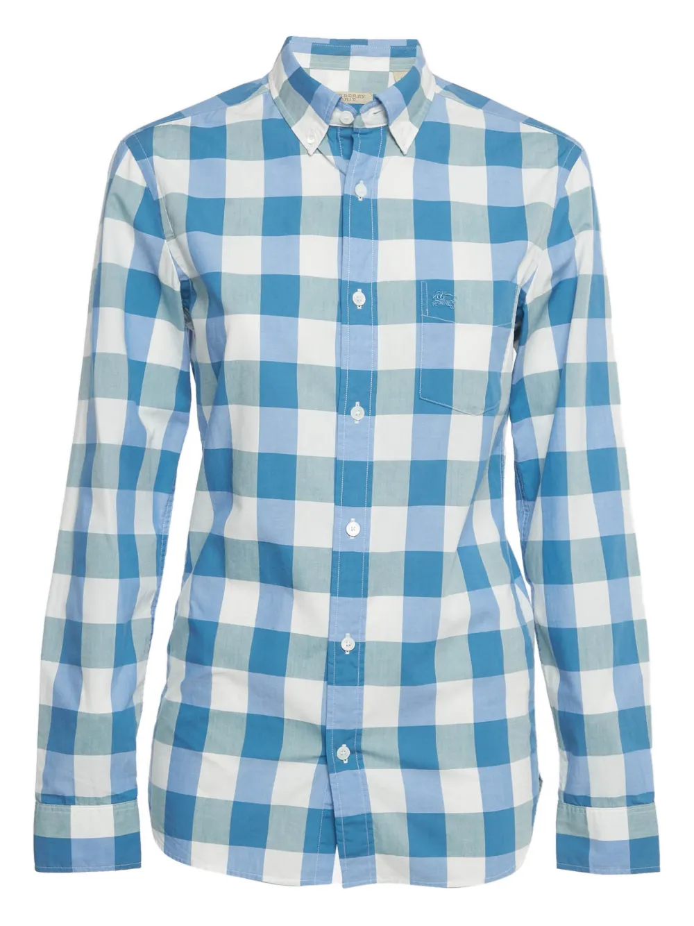 Burberry Pre-Owned check-pattern cotton shirt - Blu