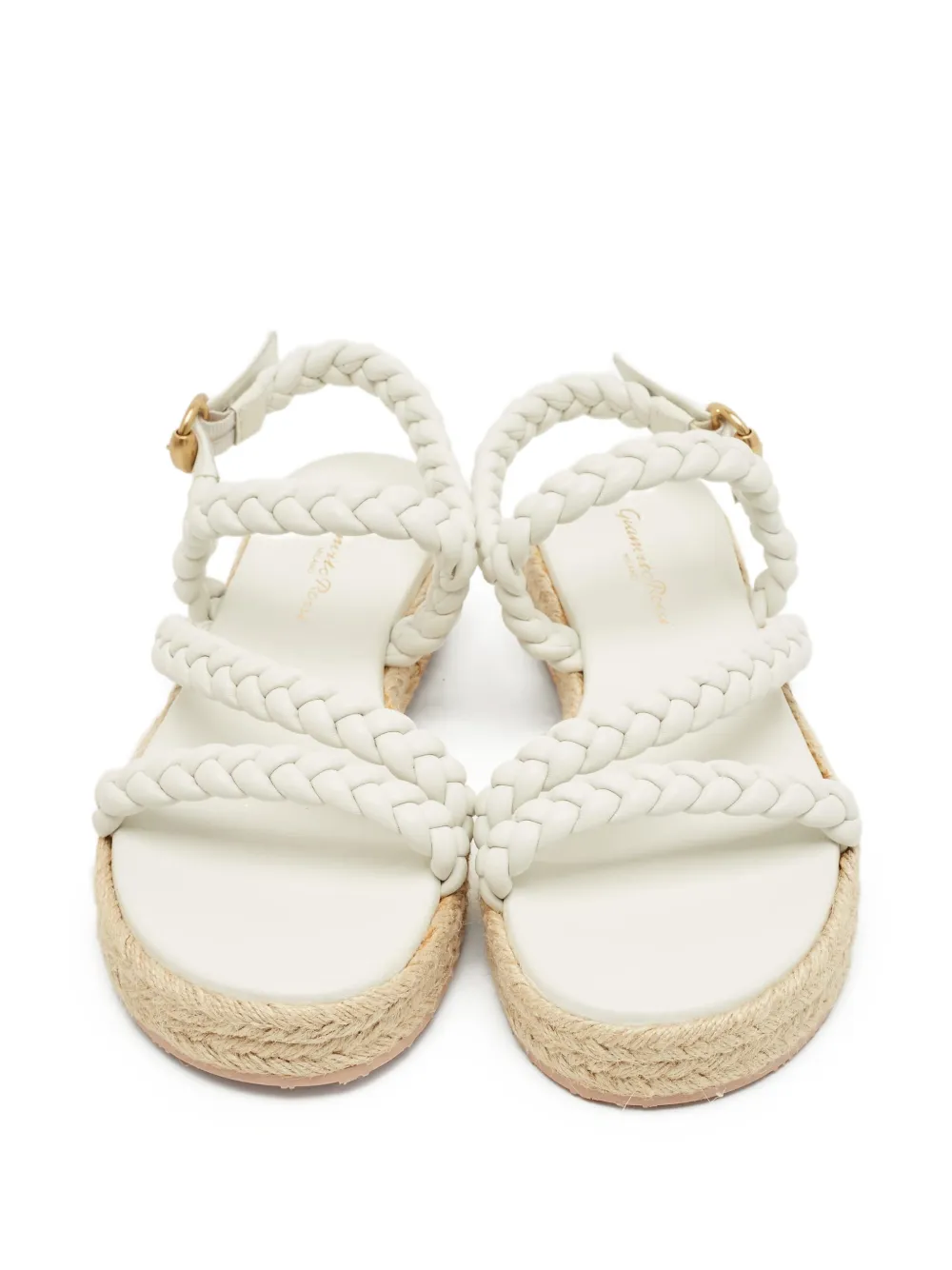 Gianvito Rossi braided leather platform espadrilles - Weiß