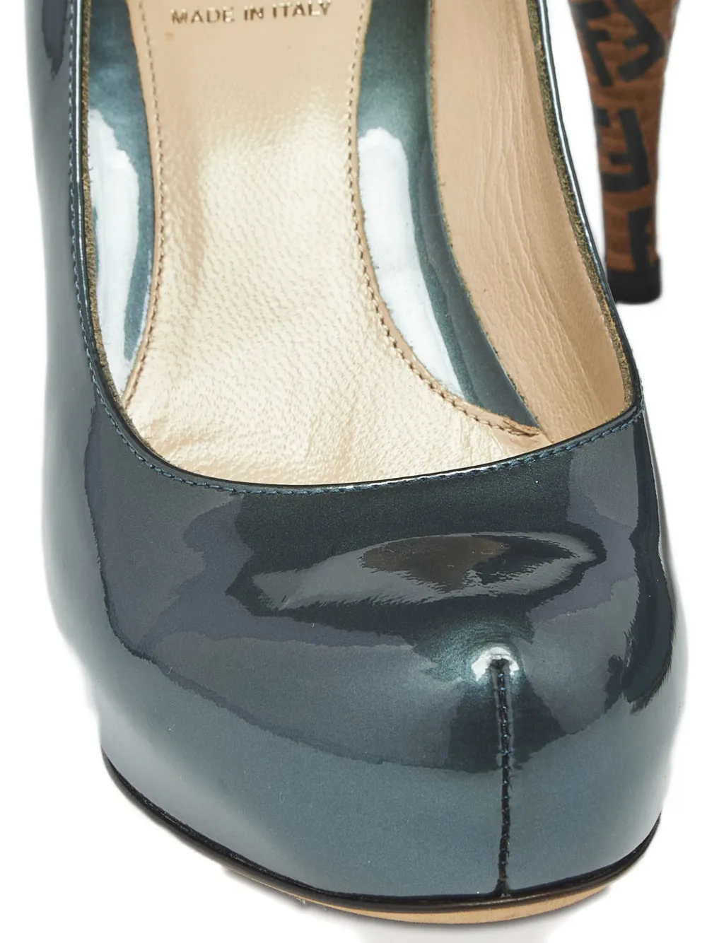 Fendi Pre-Owned platform logo-pattern pumps - Blauw