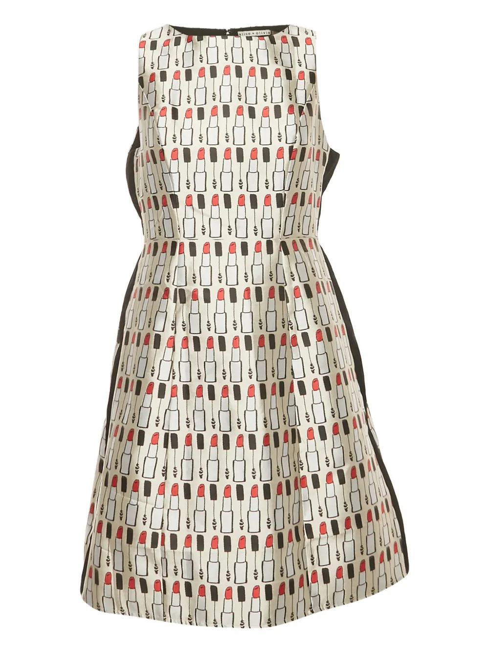 alice + olivia jacquard lipstick dress - Toni neutri
