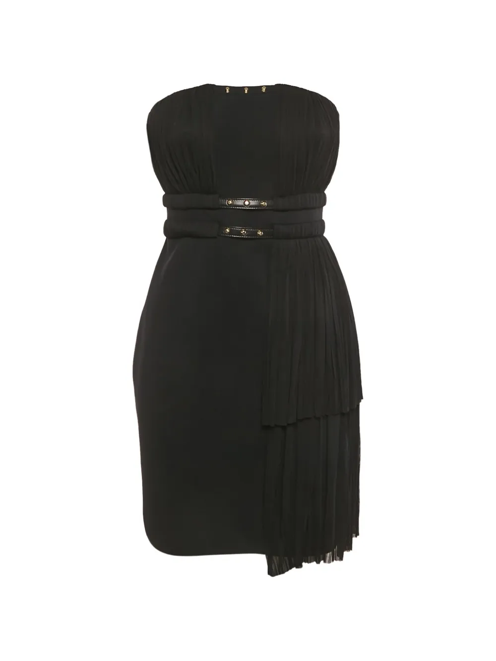 Versace Pre-Owned plissé stud-detail mini dress - Nero