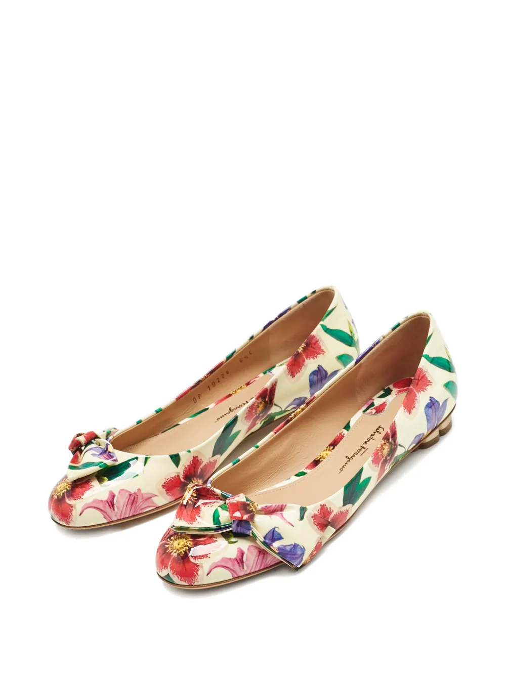 Ferragamo Pre-Owned Avola floral-motif ballet flats - Beige