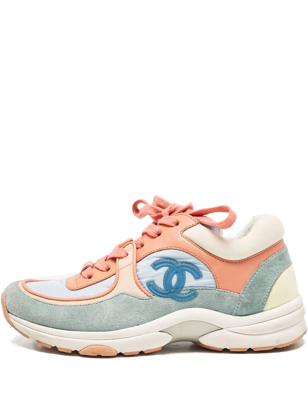 CHANEL Pre-Owned CC logo lace-up sneakers - Blau