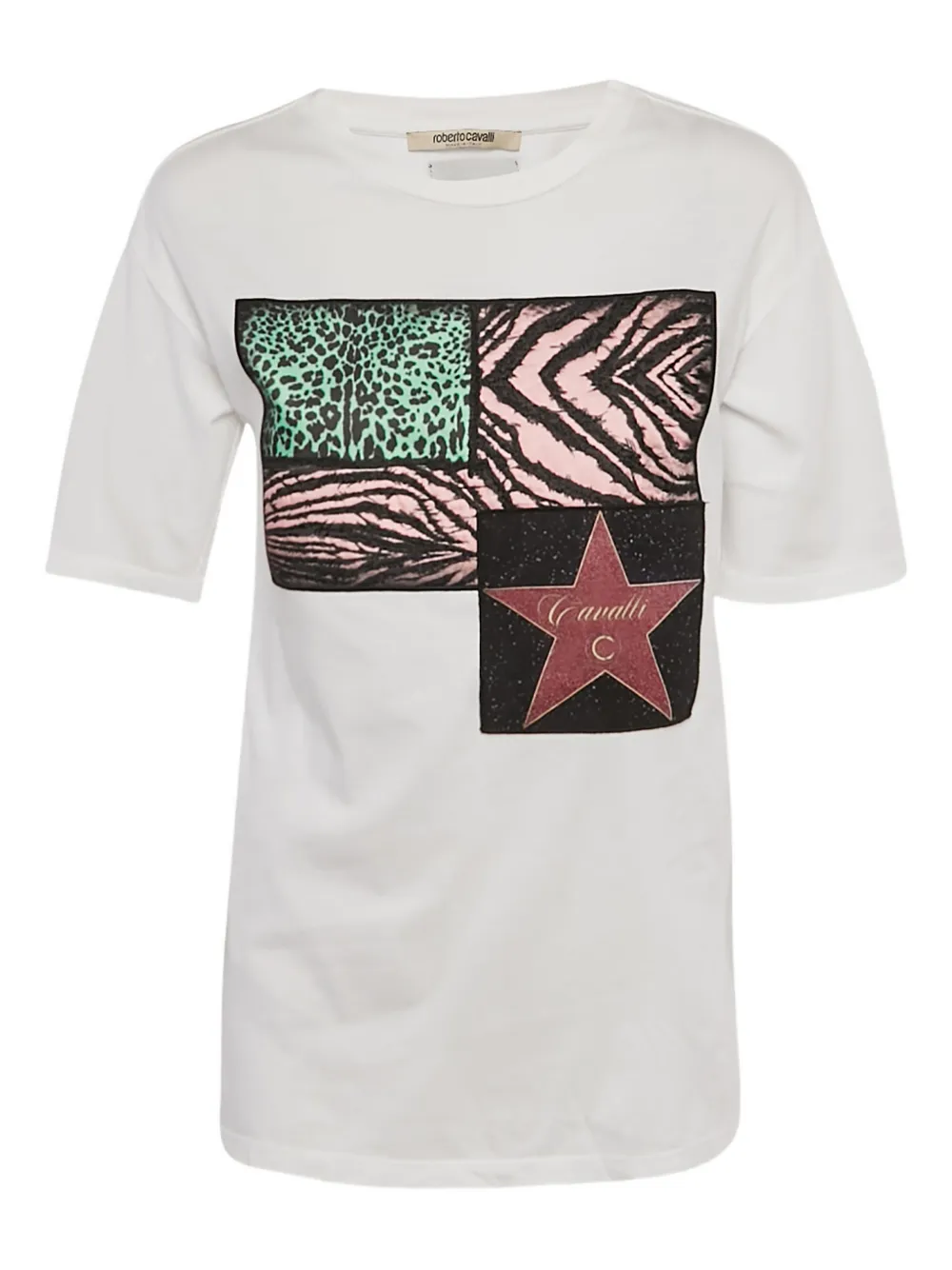 Roberto Cavalli Walk of Fame jersey logo T-shirt - Bianco