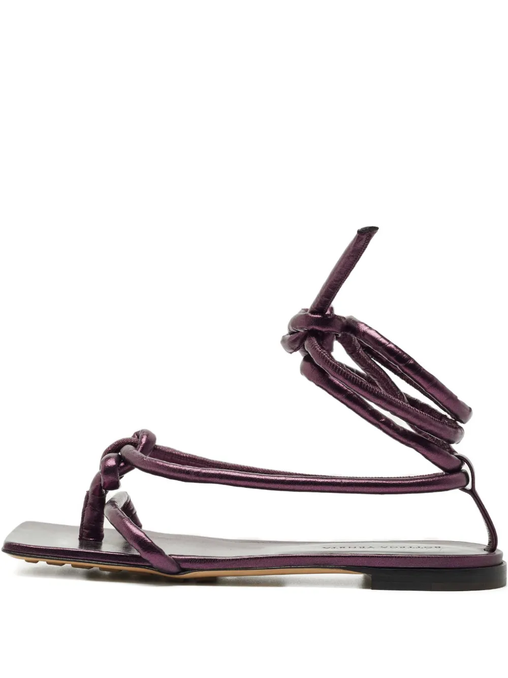 Pre-owned Bottega Veneta Knotted Ankle-strap Sandals In Purple