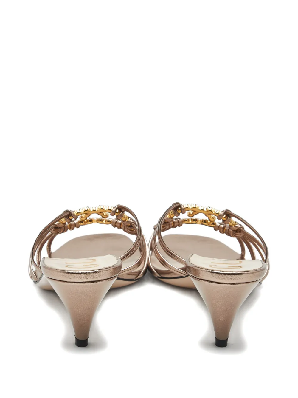 Gucci Pre-Owned 60mm interlocking g leather sandals - Goud