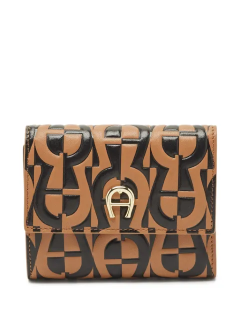 Aigner Vintage monogram embossed trifold wallet