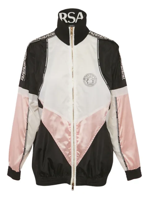 Versace Pre-Owned panelled logo bomber jacket