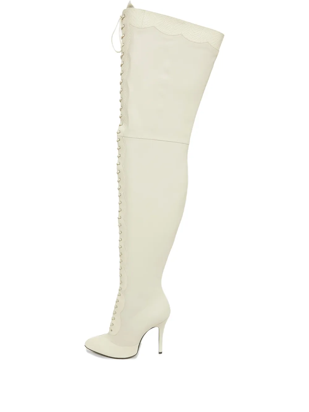 Gucci Pre-Owned snakeskin-embossed leather boots - Weiß