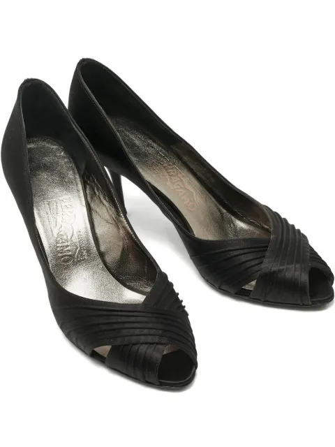 Ferragamo Pre-Owned Societe pleated peep-toe pumps