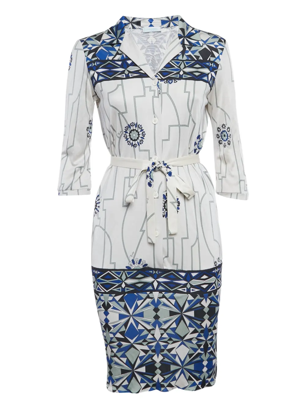 PUCCI Pre-Owned Abito midi con stampa grafica - Bianco