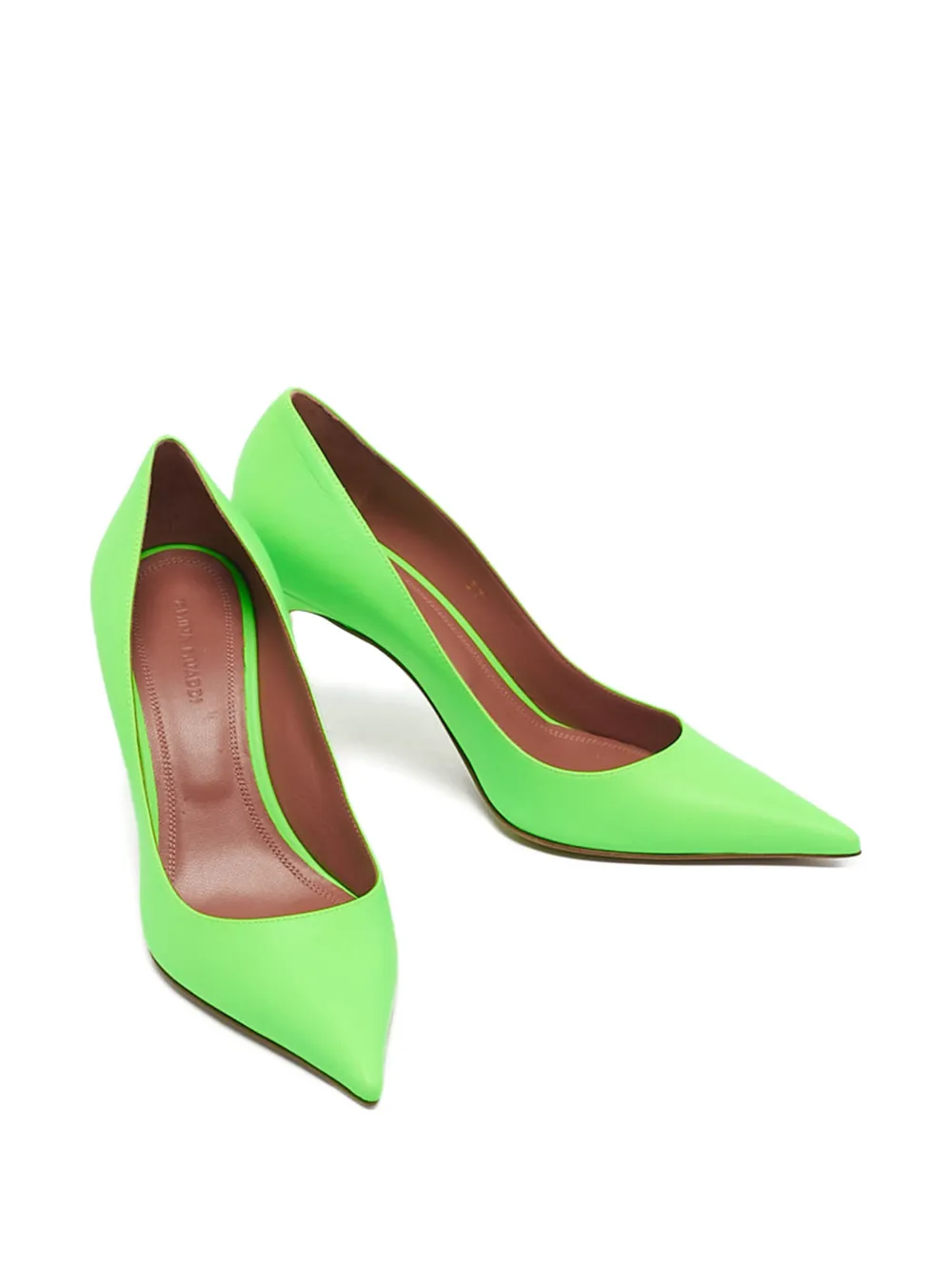 Amina Muaddi leather pointed pumps - Verde