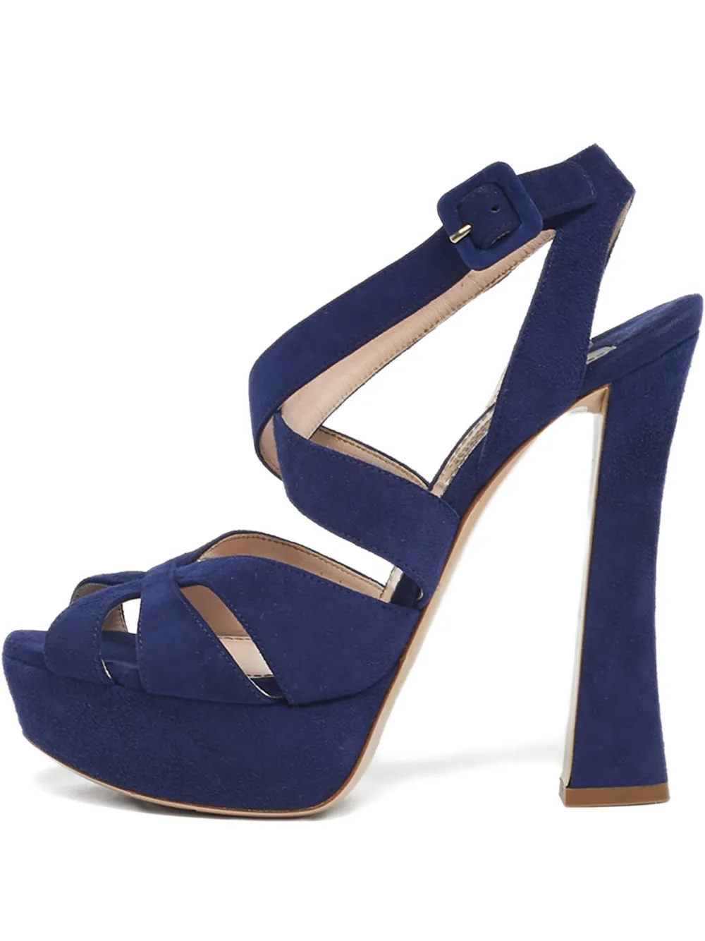 Miu Miu Pre-Owned suede platform sandals - Blau