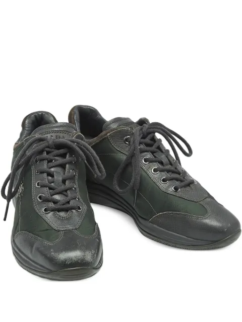 Prada Pre-Owned panelled lace-up sneakers
