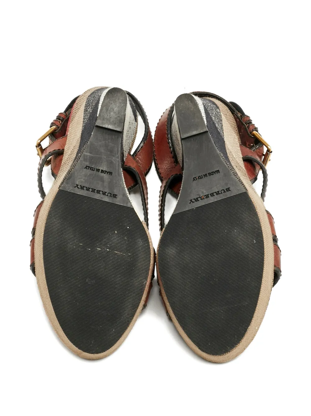 Burberry Pre-Owned check-pattern sandals - Beige