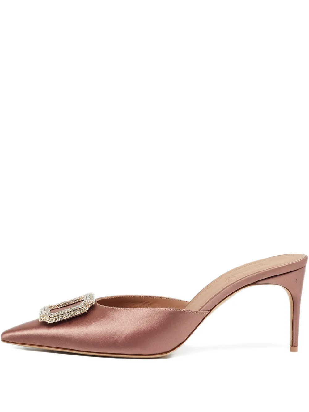 Malone Souliers satin crystal mules - Pink